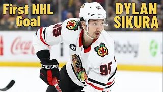 Dylan Sikura #95 (Chicago Blackhawks) first NHL goal Jan 5, 2020
