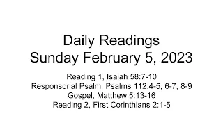 Daily Reading for Sunday February 5, 2023