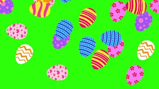 Free colorful easter eggs falling | Happy Easter | short video | Green Screen Effects