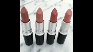 M.A.C lipstick swatches.. shades twig and cosmo