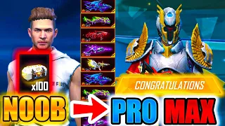 Free Fire new account to *PRO* 100 BOXES - look how it became😱🔥