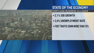 Foot traffic in downtown Portland declined more than 70% since pandemic, report says