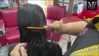 Basic A Line ( Triangular) Bob Haircut Tutorial | Easy Haircut at hine