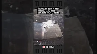 Vídeo mostra restos de míssil usado pelo exército russo para atacar cidade na Ucrânia