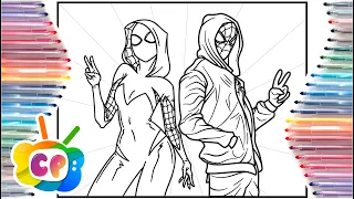 Spider-man coloring pages / Spider man Miles Morales and Gwen Stacy / Elektronomia - Limitless | NCS