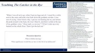 Teaching "The Catcher in the Rye"