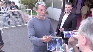 EXCLUSIVE - Mads Mikkelsen giving some love to his fans at the Cannes Film Festival 2016.