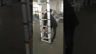 How to use a  Folding Telescopic A Frame Shape Ladder when it is partially compact.