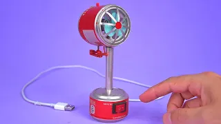 Making an Amazing Mini USB Fan with Soda Cans and DC Motor