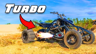 TURBO StreetBike Motor Swapped Quad Vs Banshee Drag Race