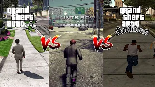 Gta v vs Saints row the third remastered vs Gta San Andreas - Physics and Details Comparison