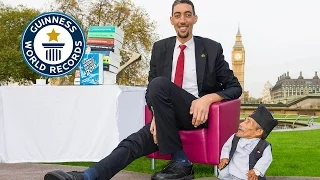 Tallest and shortest men meet for the first time - Guinness World Records Day 2014