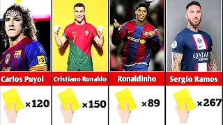 NUMBER OF YELLOW  CARDS OF FAMOUS FOOTBALL PLAYERS.