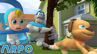 Stop that Dog! | ARPO The Robot | Robot Cartoons for Kids | Moonbug Kids