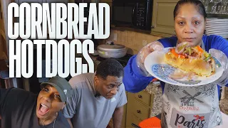 Towanda Stops by Trina & Von's Cornbread Hotdog Party