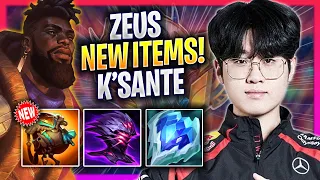 ZEUS TRIES K'SANTE WITH NEW ITEMS! - T1 Zeus Plays K'sante TOP vs Jayce! | Season 2024