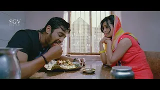 Radhika Pandith Buys Mutton Meals for Dhruva Sarja | Best Scene Of Bahaddur Kannada Movie