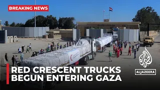Aid begins crossing into Gaza from Egypt’s Rafah