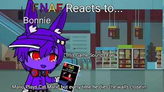 FNAF reacts to: Mario Plays Cat Mario but every time he dies the walls close in