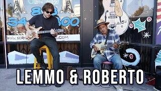 Street Musician Roberto playing with Lemmo outside Norman's Rare Guitars