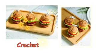 Crochet key medals （small burger）