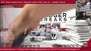 2022 Topps Update Series Baseball Jumbo 6 Box Case #2 - Random Teams