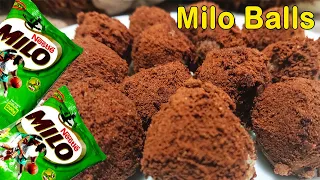 🟢🔴🟡 Yummy Milo Balls ( NO BAKE ) | Milo Recipes | Trying Every Milo Products | milo Dish Recipes