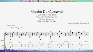 Manha De Carnaval - Luis Bonfà (1922-2001) for Acoustic Fingerstyle Guitar with TABs