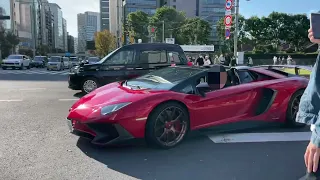 【外苑】 ランボルギーニ アヴェンタドール SV 爆音加速サウンド🔥 最後まで耳を澄ますとローダウンの音が半端ない🤩🤩