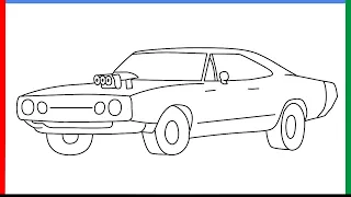 How To Draw Dodge Charger R/T Step by Step for Beginners