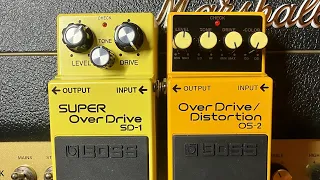 Is the BOSS SD-1 OverDrive the same as the BOSS OS-2  overdrive setting?