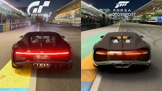 FM 2023 Vs GT7 Comparison - Bugatti Chiron Sounds & Replay at Midnight [PS5 & Xbox Series X]