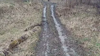 2wd vs 4wd on a small muddy hill.