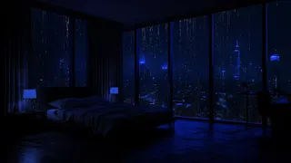 Cozy Bedroom with a Night View, Heavy Rain on Window, Helping You Drift into Sleep 🌧️🌙💤 Rainy Night