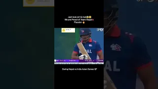 Nepalese Cricketer Karan Kc Playing with Broken Bat Against India🥺 #shorts