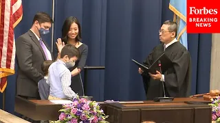 Michelle Wu Sworn In As Boston Mayor, Becoming First Woman Of Color To Hold The Office