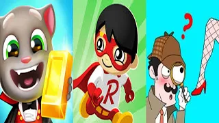 Talking Tom Gold Run vs Clue Hunter vs Tag w/ Ryan Gameplay Walkthrough