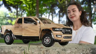 Model Car - RAM Pickup Truck Out of Wood