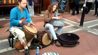 Djembe & Hang Drum buskers on Grafton St. May10th '11