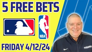 Friday 5 Free Betting Picks & Predictions - 4/12/24 l Picks & Parlays l #mlbbets