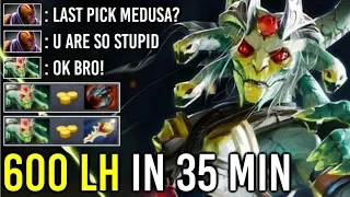 World Record 600 Last Hit in 35 Min Rapier Medusa vs Anti-Mage Hard Counter Crazy Gameplay Dota 2