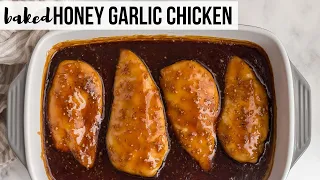 BAKED Honey Garlic Chicken Breasts: SO easy! | The Recipe Rebel