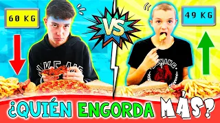 ¿QUIÉN ENGORDA MÁS en 24 HORAS? 🥵 RETO QUIÉN puede GANAR MÁS PESO durante UN DÍA 💪 MATEO vs HUGO 😎