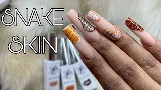 How To Use Your Non- Dominant Hand | Easy Snake Skin Nail Art