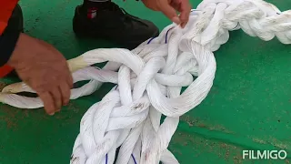 Basic Splicing of 8 strands towing line 72mm x 100 meters.