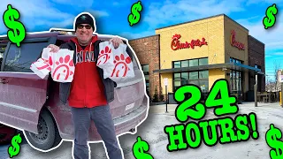 Living at Chick-Fil-A for 24 Hours Stealth Camping #Vanlife