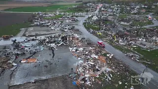 04-26-2024 Minden, Iowa - Drone - Destruction of Town - Homes Leveled