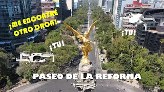 VOLANDO SOBRE EL PASEO DE LA REFORMA Y EL ÁNGEL DE LA INDEPENDENCIA EN CIUDAD DE MEXICO