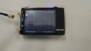 Using the NanoVNA to measure standing wave ratio (SWR) of an antenna.