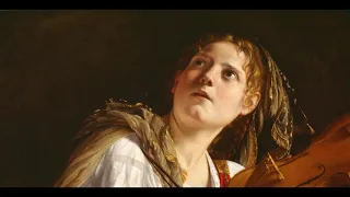Asher B Durand - Pastoral Landscape & Orazio Gentileschi - Young Woman with a Violin (Saint Cecilia)